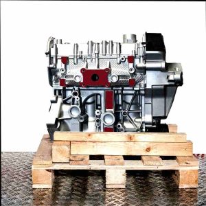CYVD engine on a wooden pallet against a white background. Vertical view.